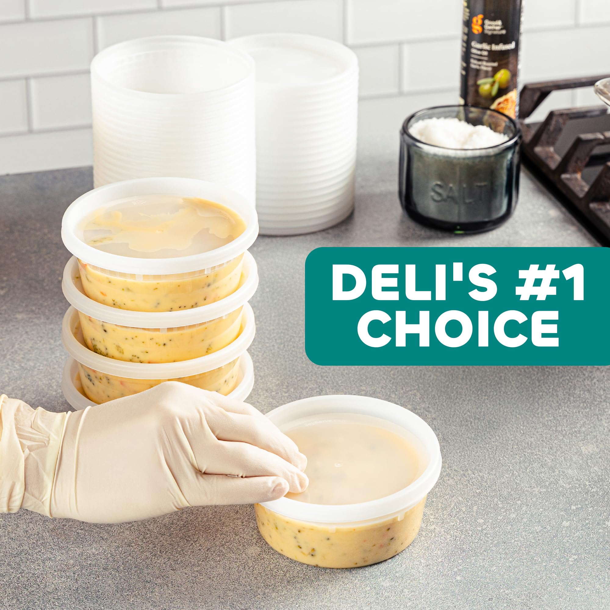 JoyServe Deli Food Containers with Lids - Variety Pack Sets 3 Sizes - 8 Oz-Cup / 16 Oz-Pint / 32 Oz-Quart Sizes Food Storage Takeout Meal Prep Storage, BPA-Free, Dishwasher, Microwave Safe